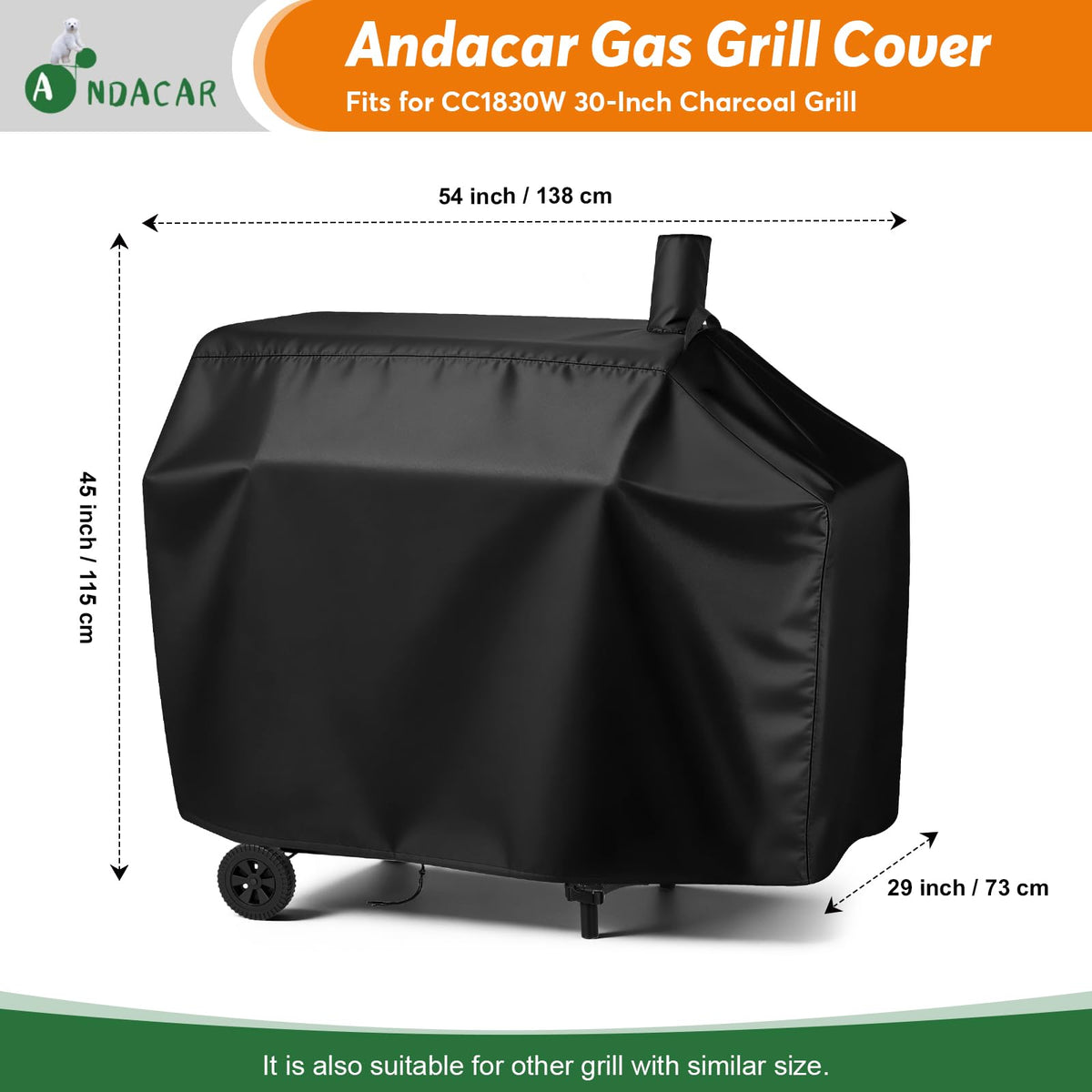 Andacar grill cover with drawstrings and buckle for secure fit