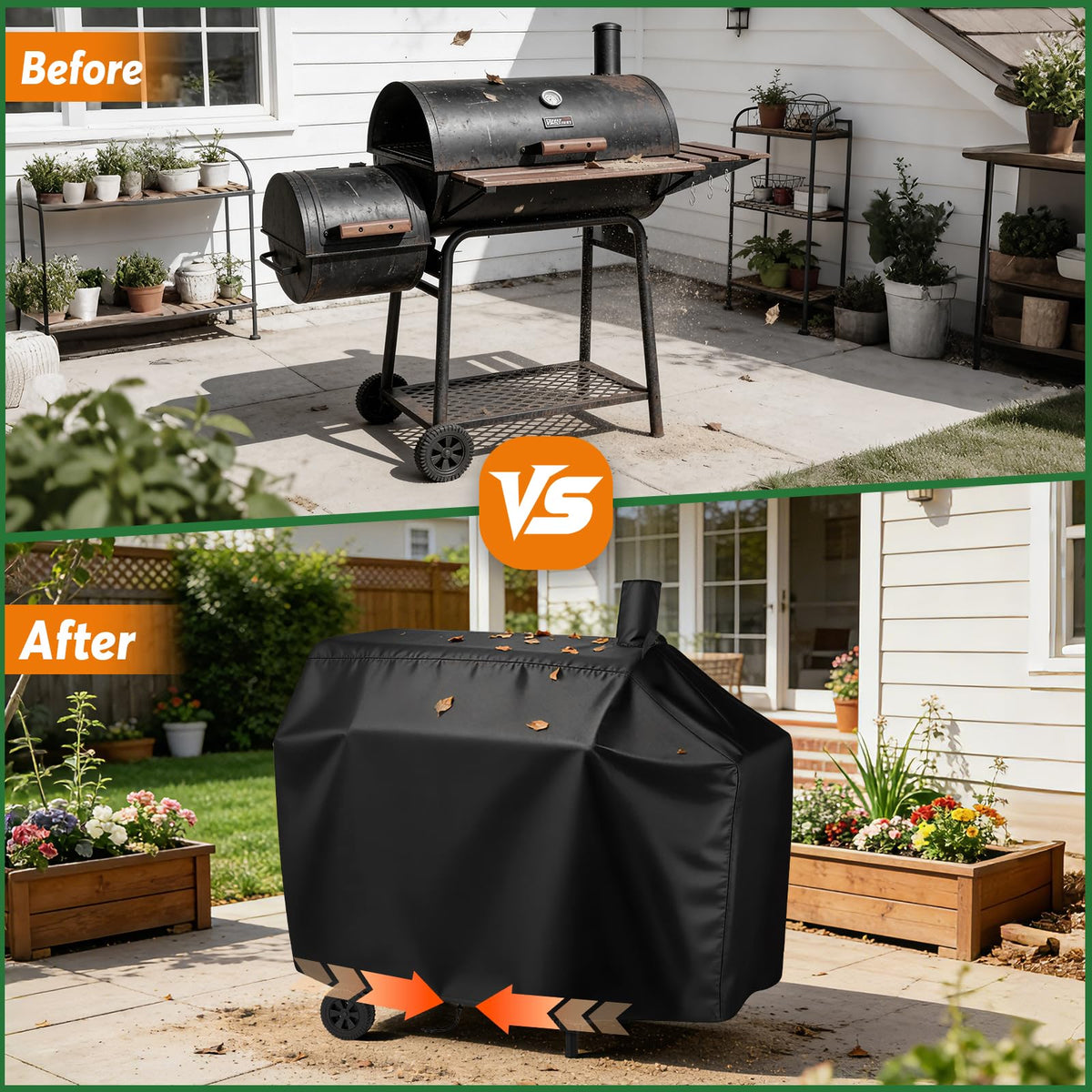 Andacar grill cover cleans easily with hose and air dry