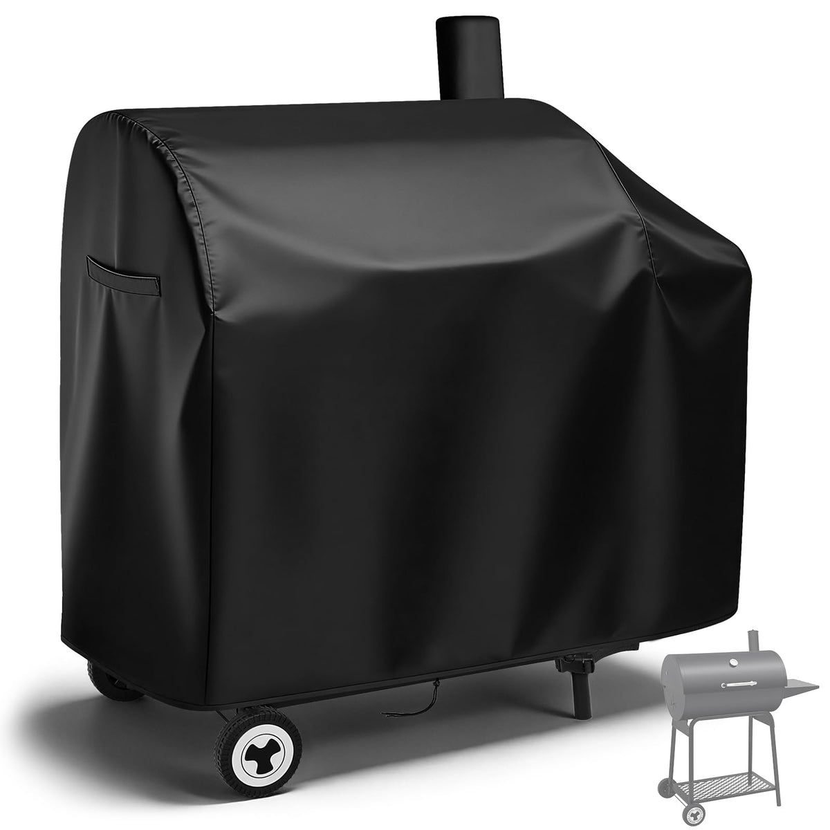 Andacar CC1830 cover, front view, shields grill from sun and moisture.
