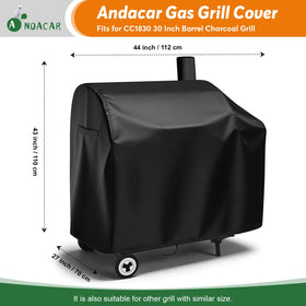 Andacar CC1830 cover, waterproof coating, keeps grill dry during rain and clean.