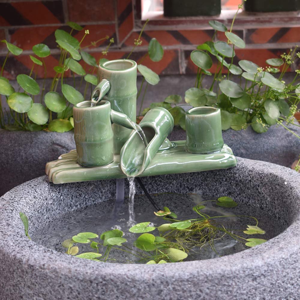 Andady ceramic fountain kit with pump for indoor and outdoor decoration.