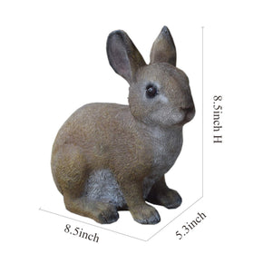 andady Rabbit Resin Garden Statue closeup shows textured fur for lifelike appeal