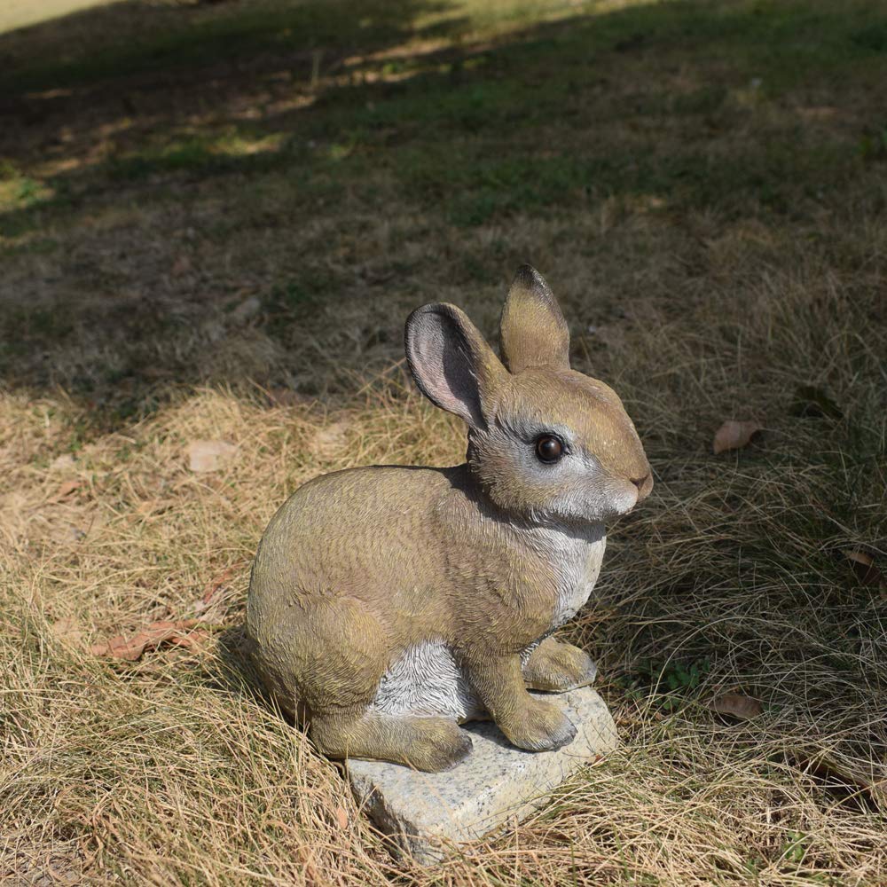 andady Rabbit Resin Garden Statue with flowers demonstrates versatile yard decor