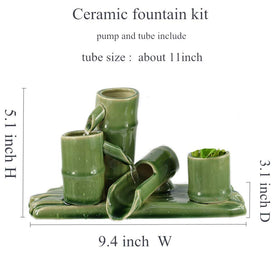 Andady ceramic water feature kit showing pump and tubing for DIY setup.