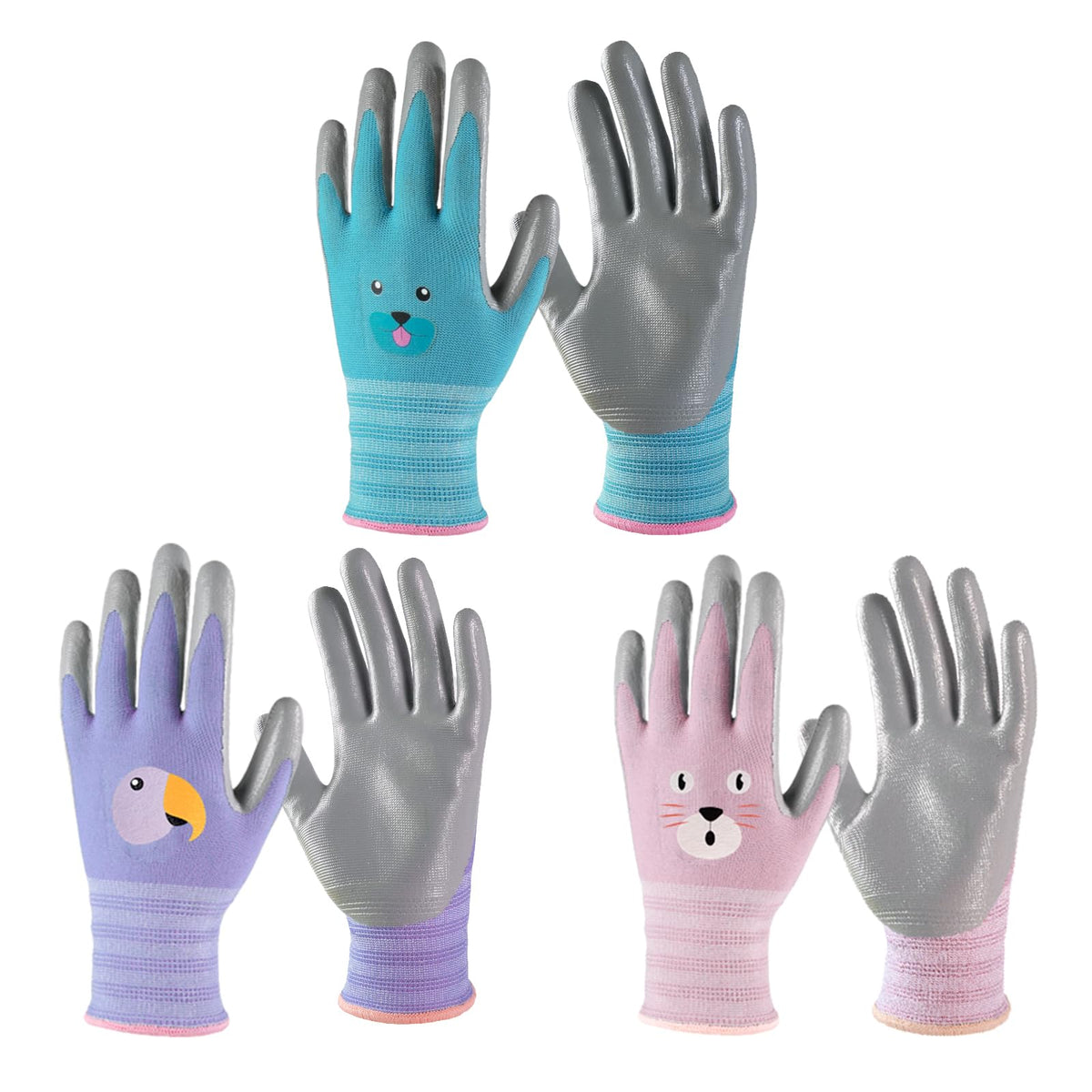 Andanda Kids Gardening Gloves nitrile palm for durable grip during muddy gardening