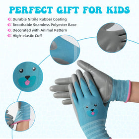 Andanda Kids Gardening Gloves seamless nylon shell for ambidextrous comfort
