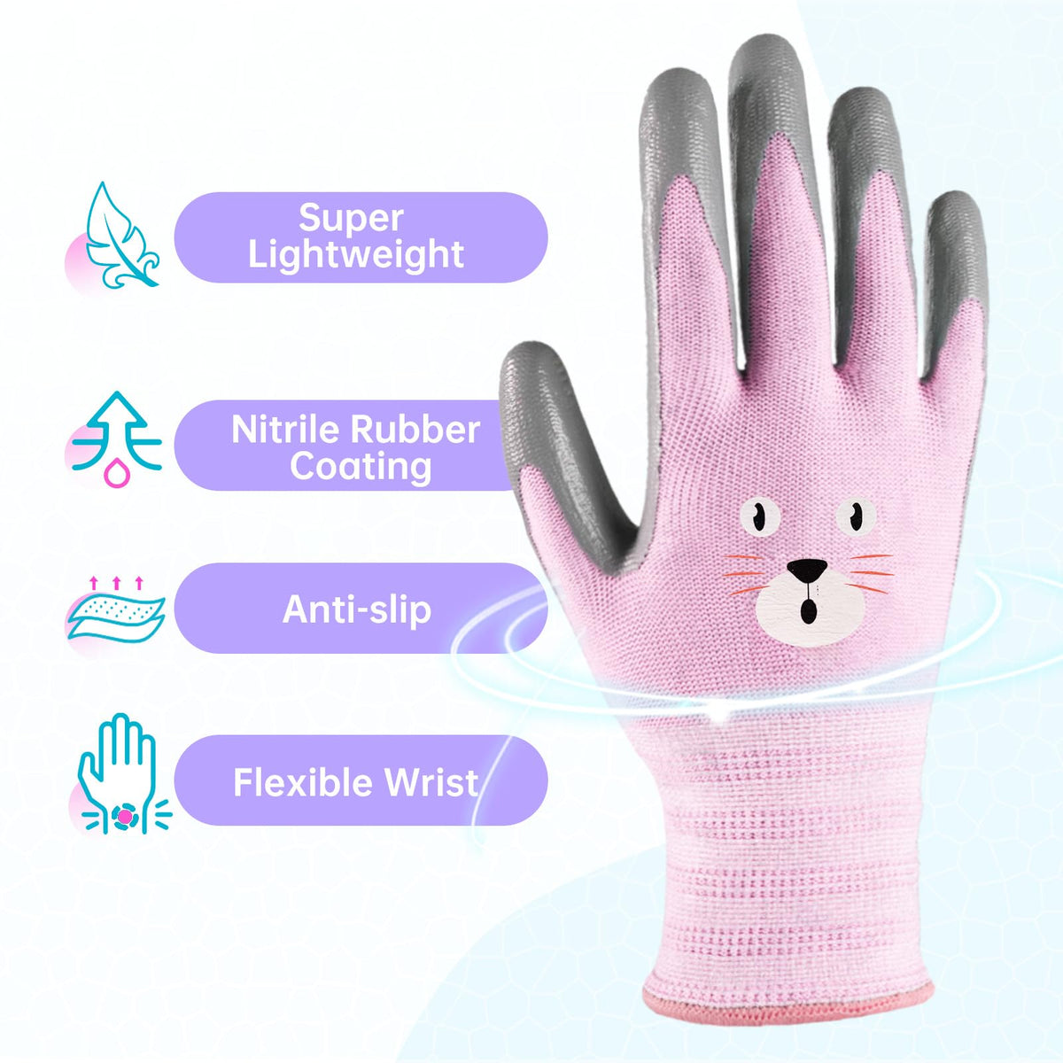 Andanda Kids Gardening Gloves wrist elastic keeps gloves secure during activity