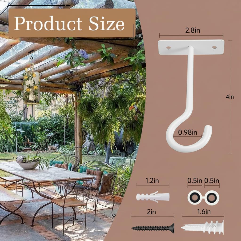 AnDock wall-mount hook keeps wind chimes steady for cozy outdoor ambience.
