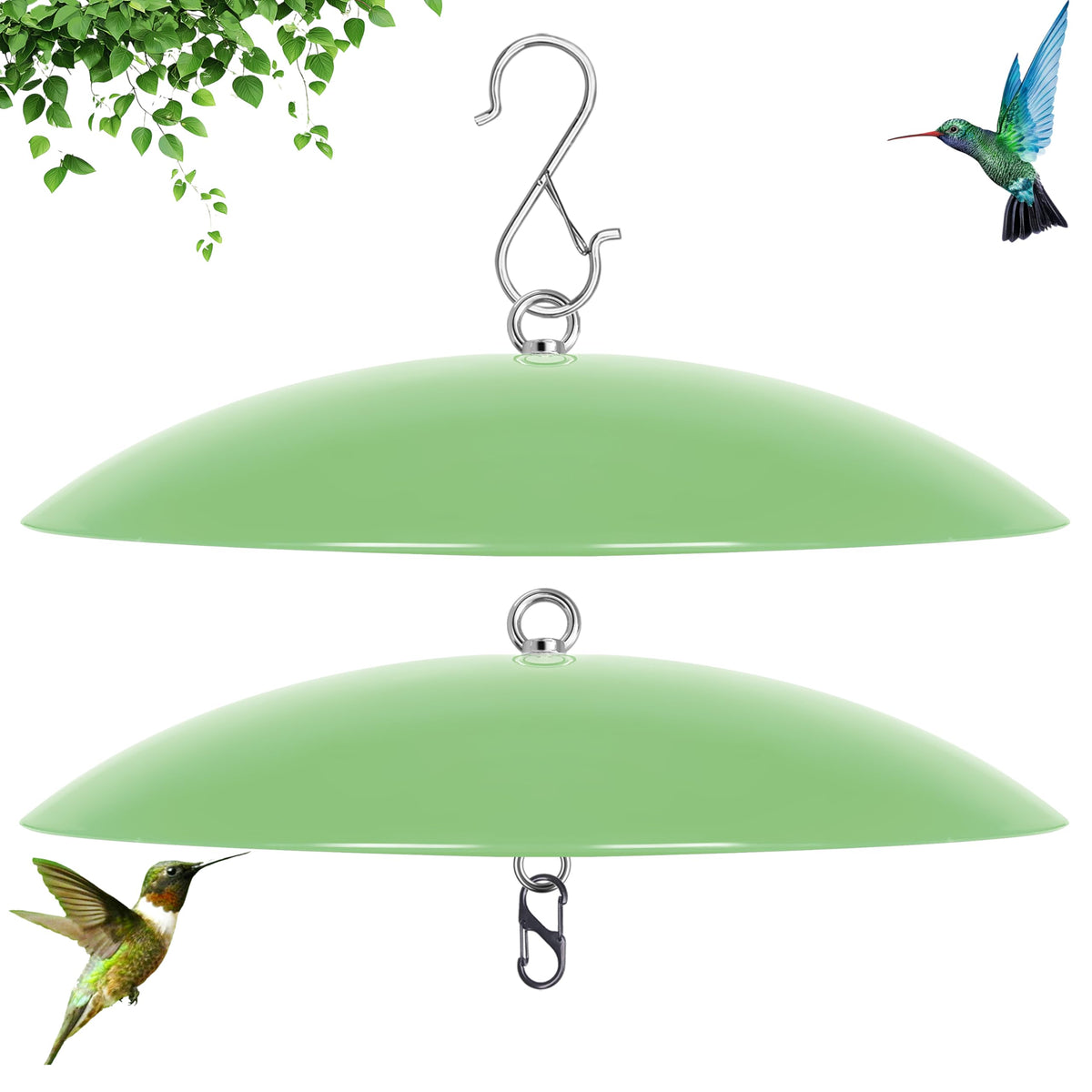 andergi 13-inch dome cover shields hummingbird feeders from rain and debris.