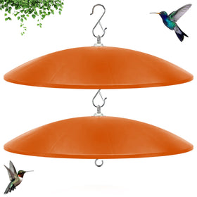 Andergi 19-inch squirrel baffle diameter shields feeders from clever raiders.