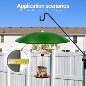Andergi hanging-baffle installation on shepherd hook illustrates easy setup.