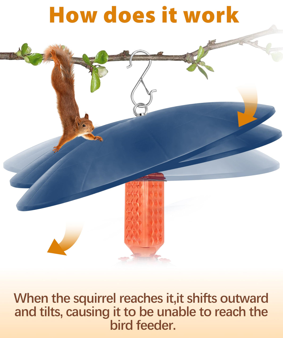 andergi hanging squirrel-proof baffle fits shepherd's hook easily