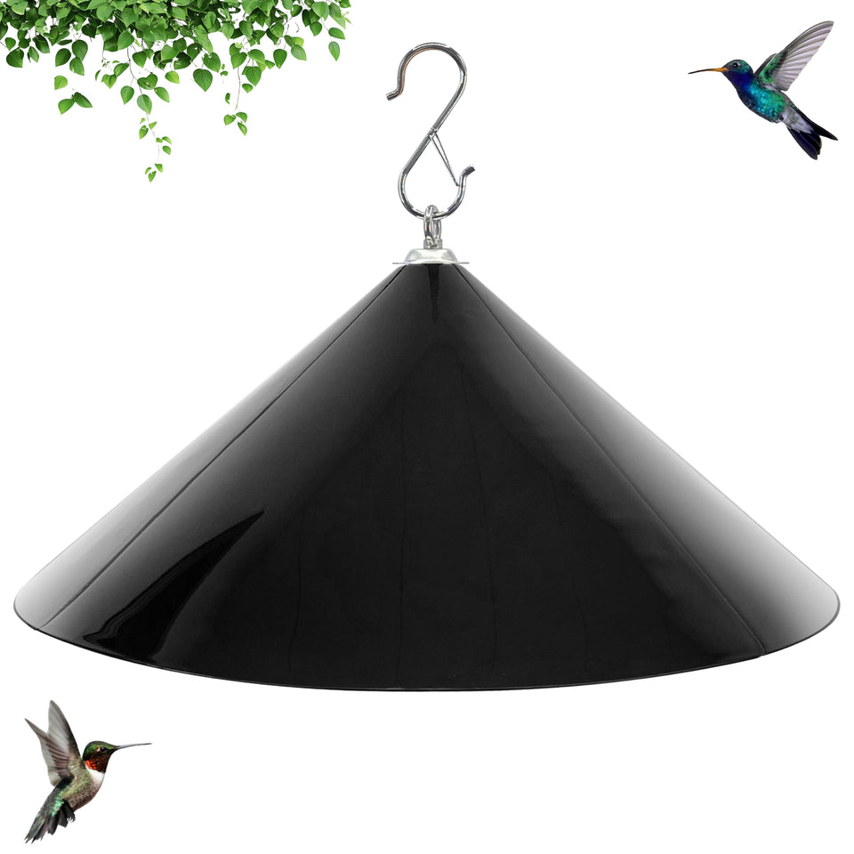 Andergi rain cover shields hanging bird feeders from rain and snow