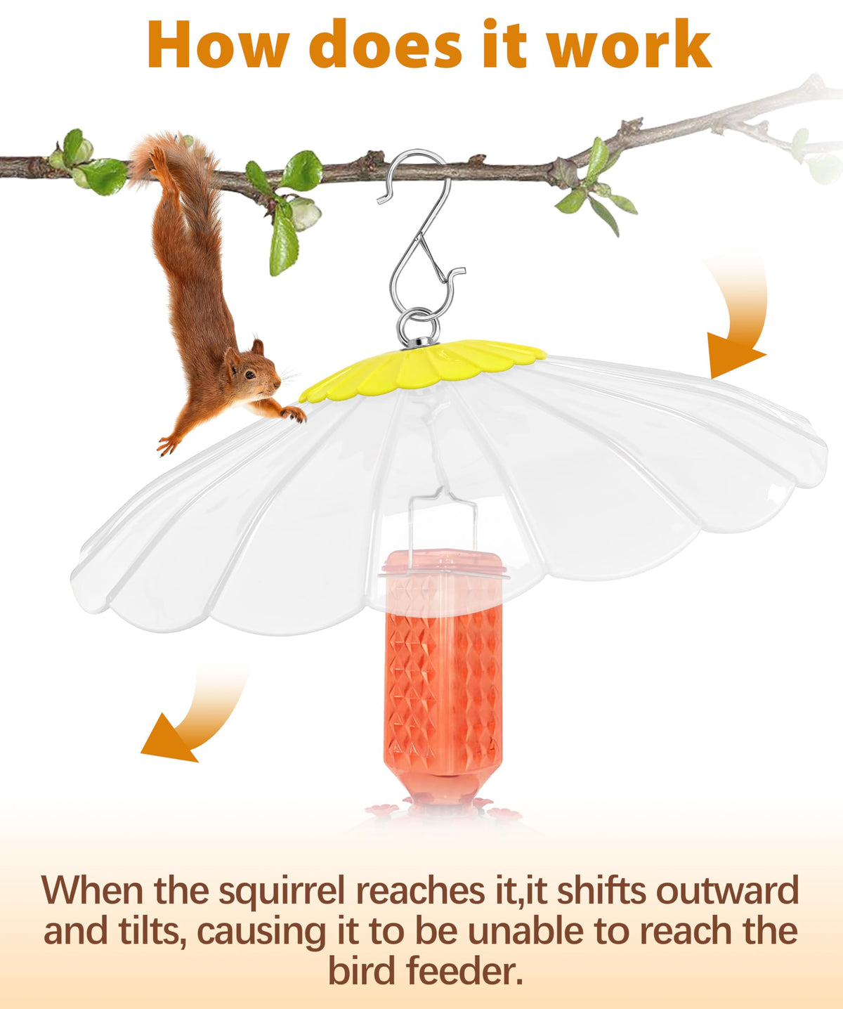 andergi hanging bird feeder guard with easy tool-free installation