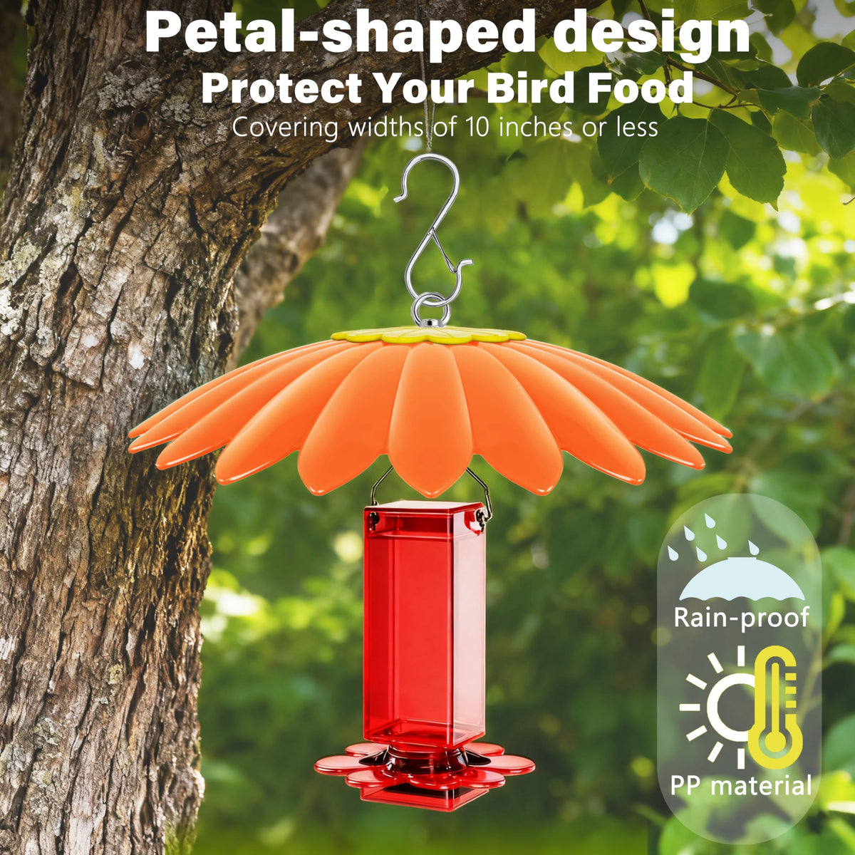 andergi rain guard for bird feeder keeps seeds dry during showers