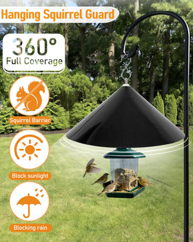 Andergi squirrel-baffle prevents seed theft on outdoor feeders