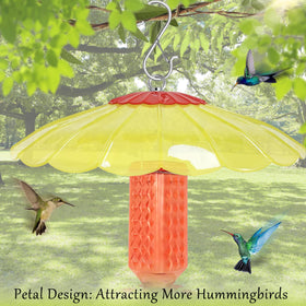 Andergi squirrel shield for hanging feeders reduces gnawing while birds visit.