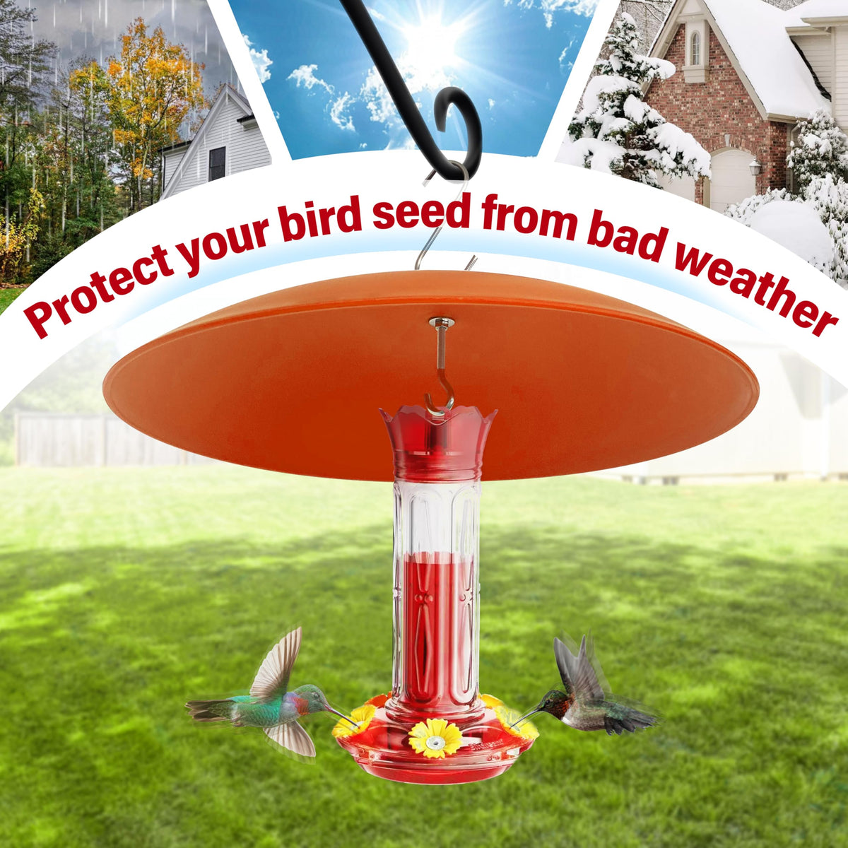 Andergi two-pack umbrella keeps multiple feeders protected on patios and gardens.