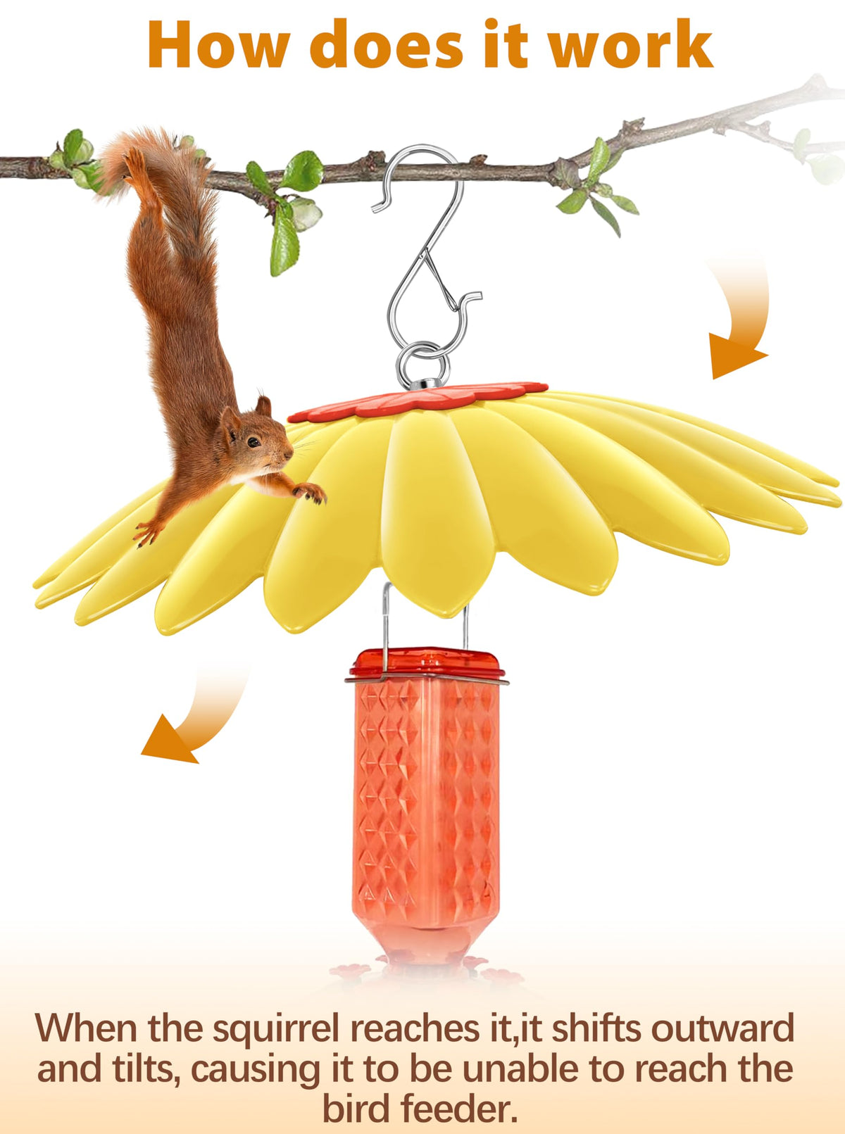 Andergi umbrella-cover for bird house provides shade and rain protection.