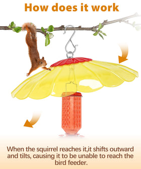 Andergi weather guard on outdoor shepherd hook protects the feeder from elements.