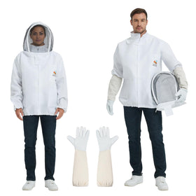 ANDES bee jacket with veil front view shows protective design for beekeeping