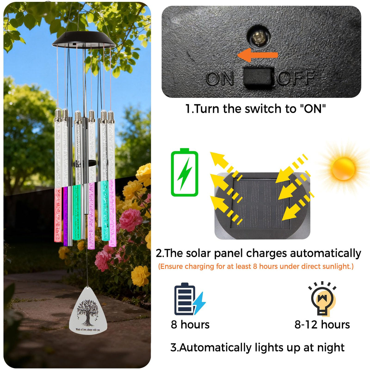 Andmenow gift packaging with life tree pendant enhances garden decor.