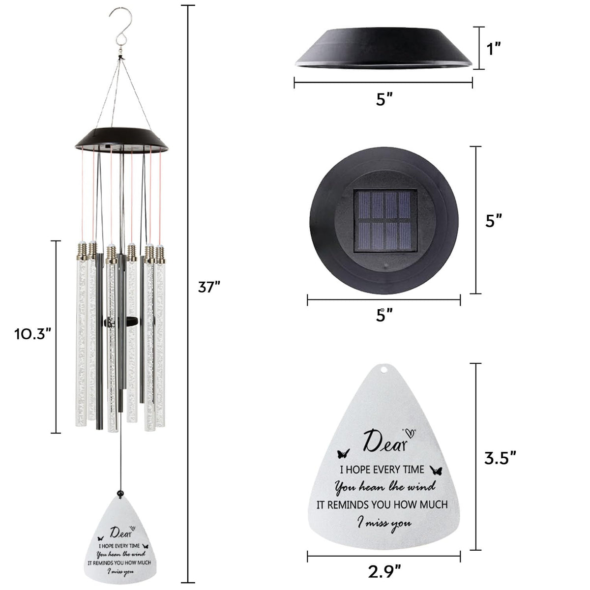 Andmenow IP44 waterproof wind chimes endure outdoor weather.
