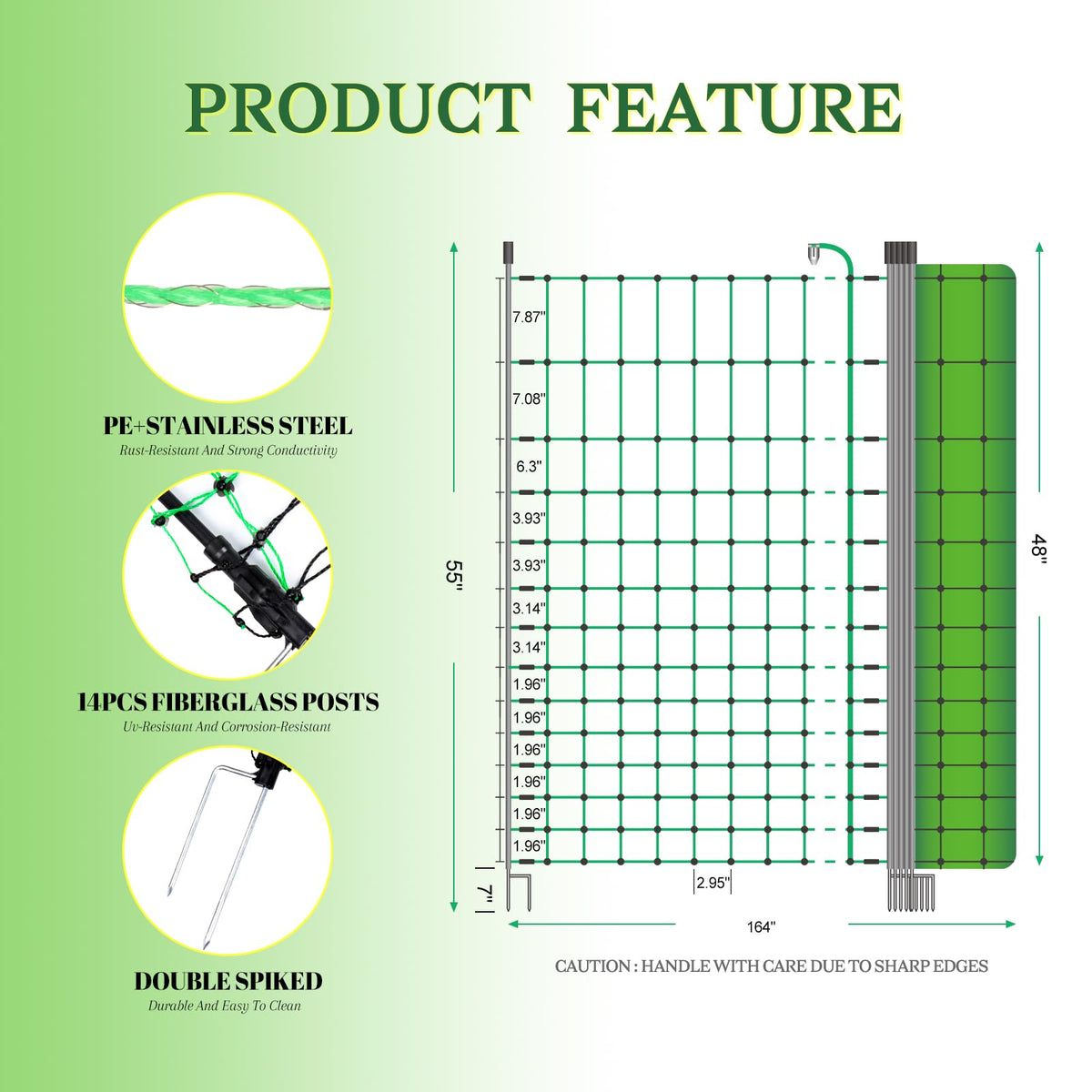 ANDMON double-spiked fiberglass posts provide sturdy support for durable fencing