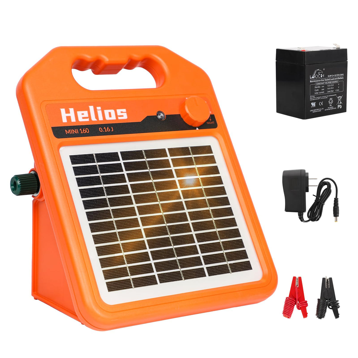 ANDMON MINI160 front view, compact solar fence charger for versatile mounting