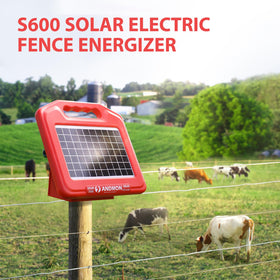 ANDMON S600 solar panel view powering eco-friendly fencing