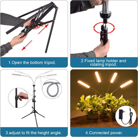 AndoHai LED grow lights featuring auto timer 3/6/12 hours for daily cycles.