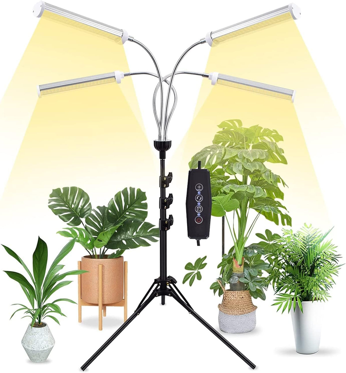 AndoHai LED grow lights with four heads provide wide coverage for indoor gardens.