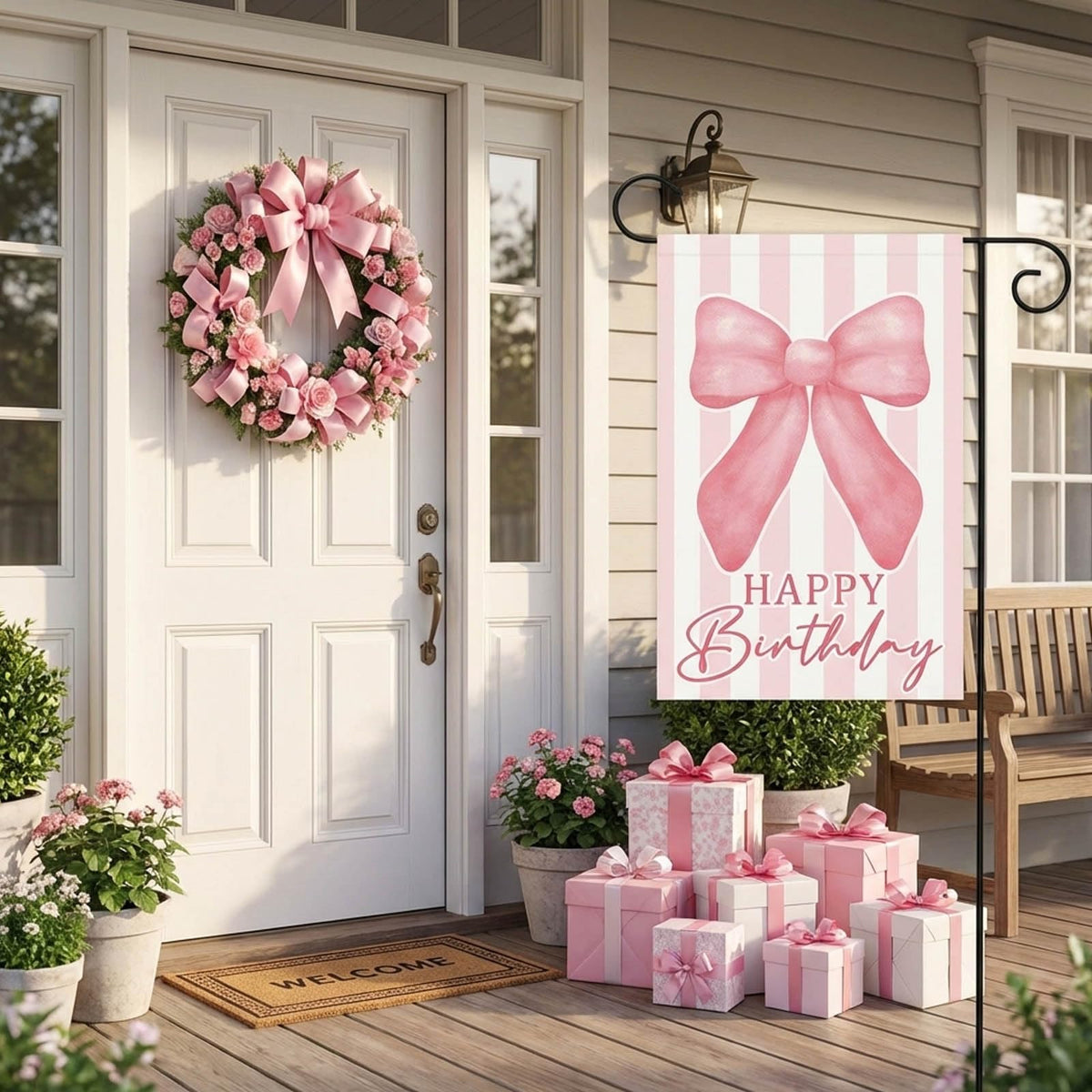 Andrain pink bow close-up highlighting decorative ribbon accent