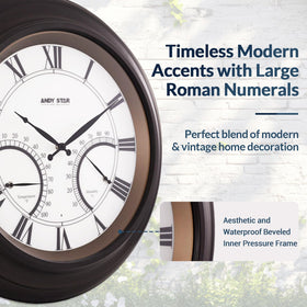ANDY STAR UV-resistant shell protects the clock in sun and rain