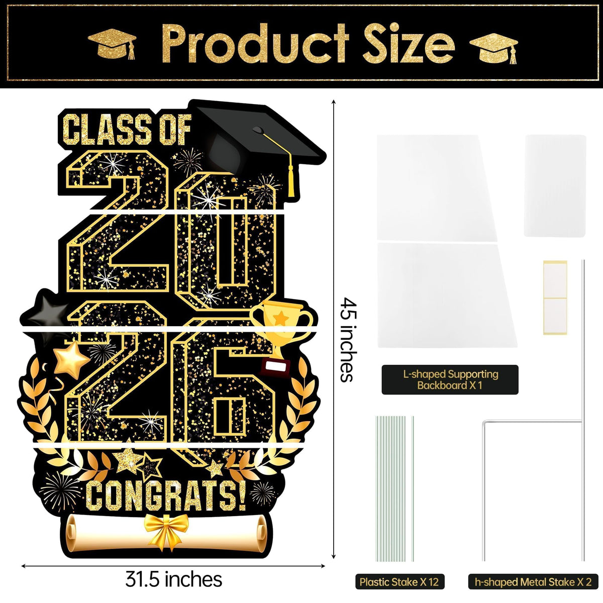 Aneco two-pack yard sign stakes shown for outdoor installation.