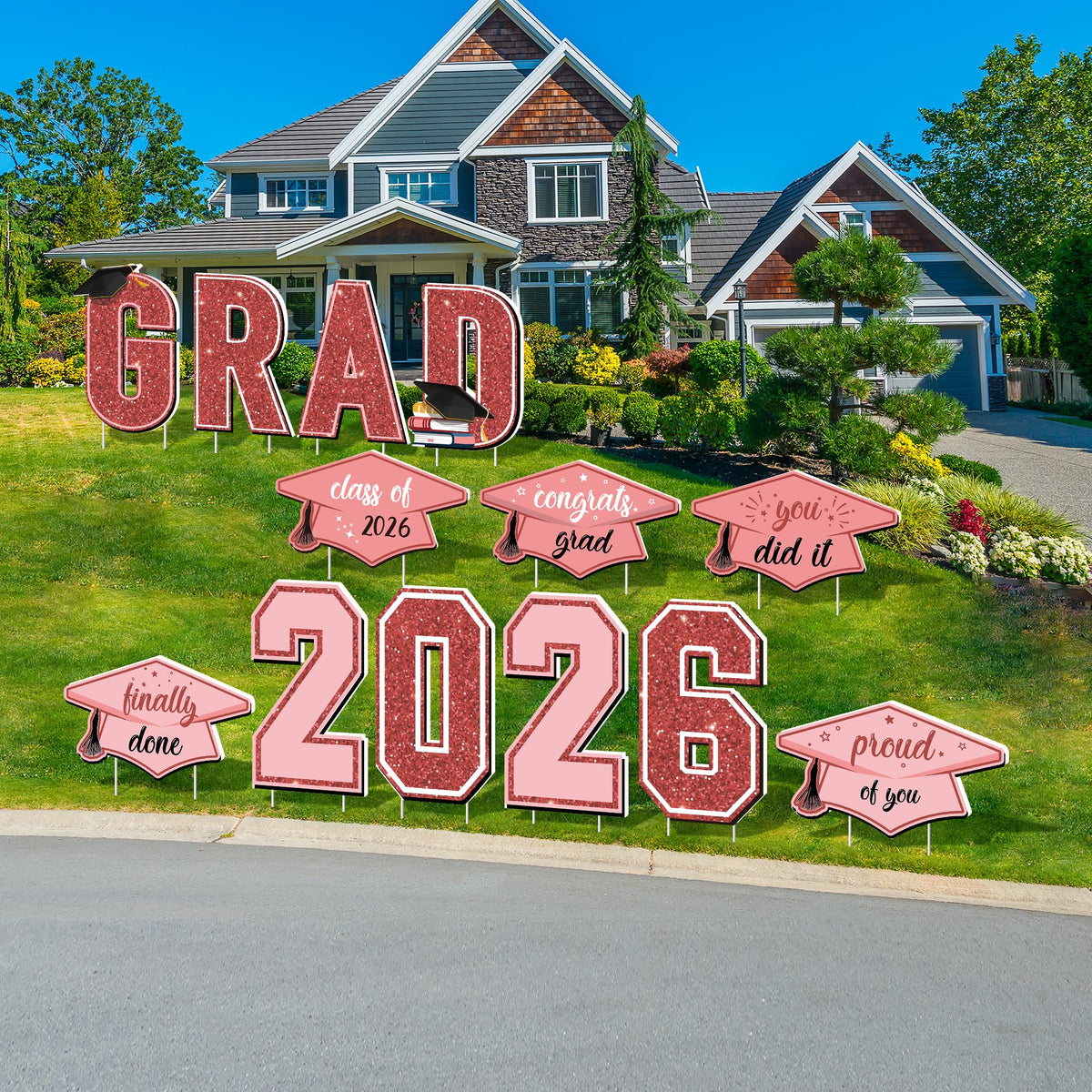 Aneco outdoor graduation decor enhances party mood and photos.