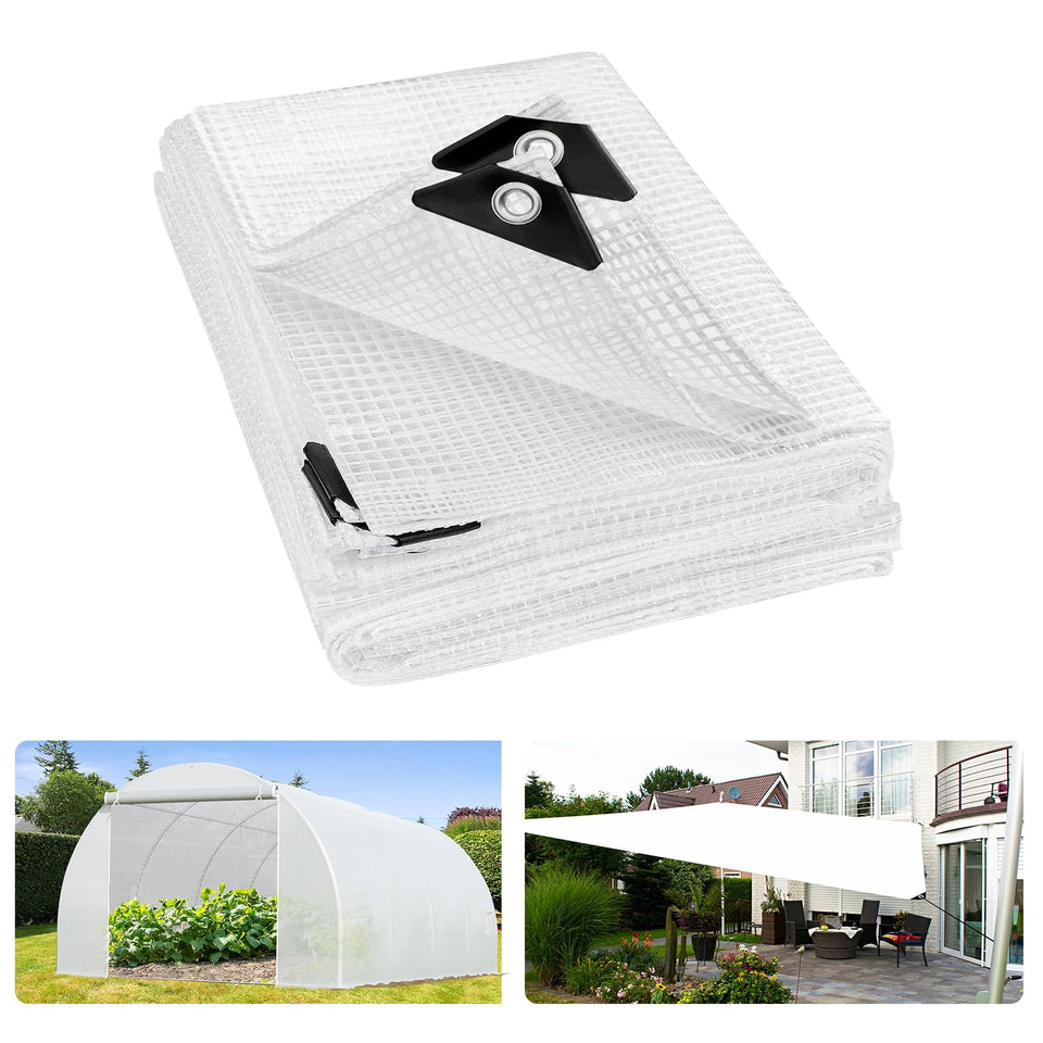 ANGAR 16mil heavy-duty clear tarp in 8x10ft for durable greenhouse protection
