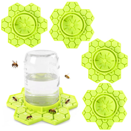 ANGAR 4-pack bee feeder attached to a mason jar for outdoor watering