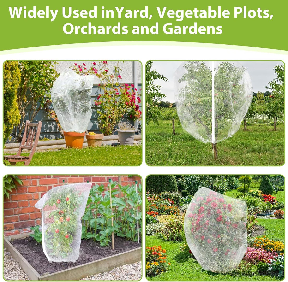 ANGAR netting safeguards blueberries and fig shrubs while staying breathable.