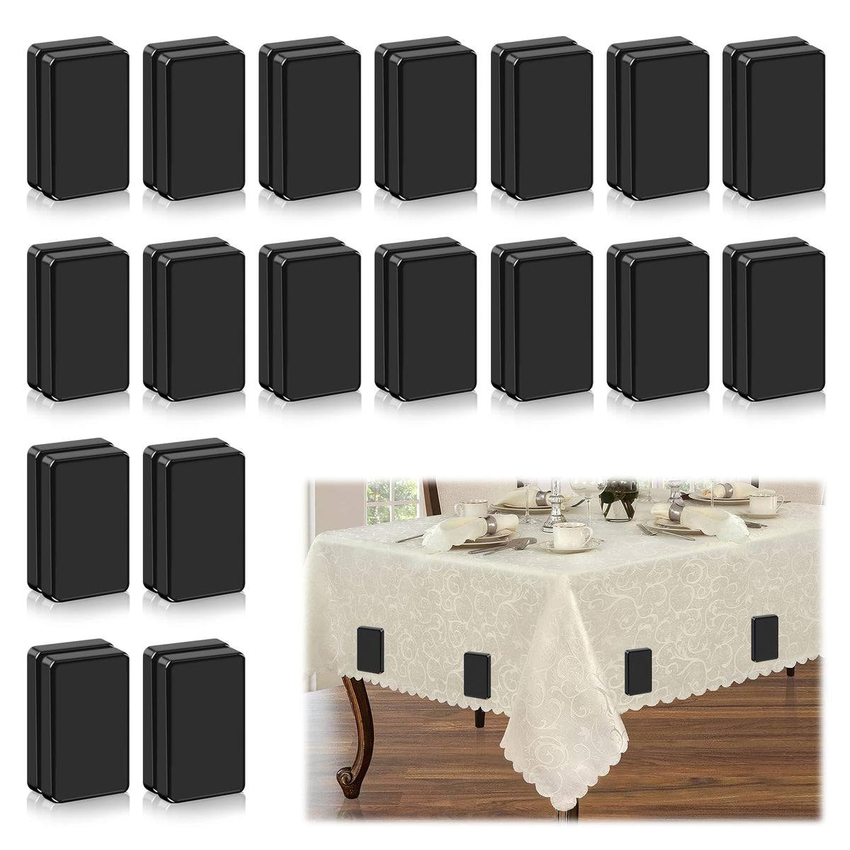ANGAR outdoor curtain weights with magnets securely fasten curtains outdoors.