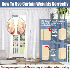 ANGAR tool-free installation curtain weights attach quickly without marks.