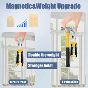 ANGAR upgraded heavy-duty curtain magnets securely hold shower curtains outdoors.