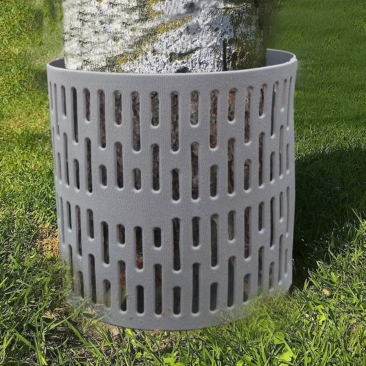 Angchine breathable tree sleeve grey promotes healthy air exchange around saplings.