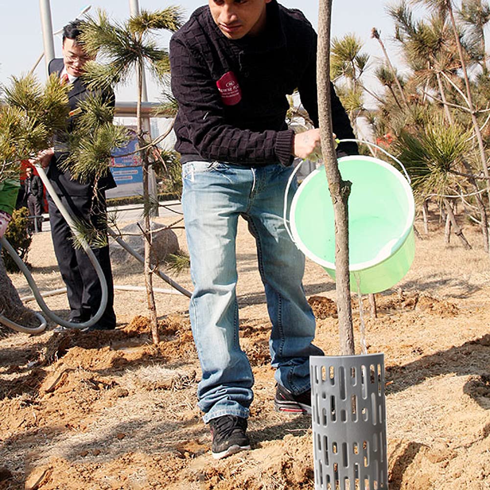 Angchine multiuse tree guard grey adapts to various landscape installations.