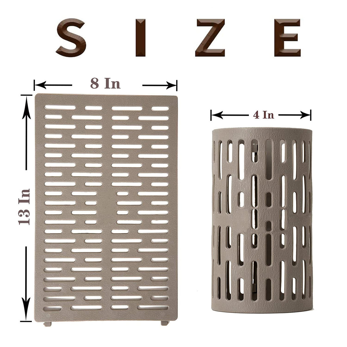 Angchine PVC tree protector grey provides breathable coverage with ventilation holes.