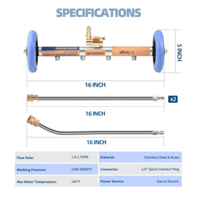 AngeDZ 16 inch extension wands extend reach for safer operation.