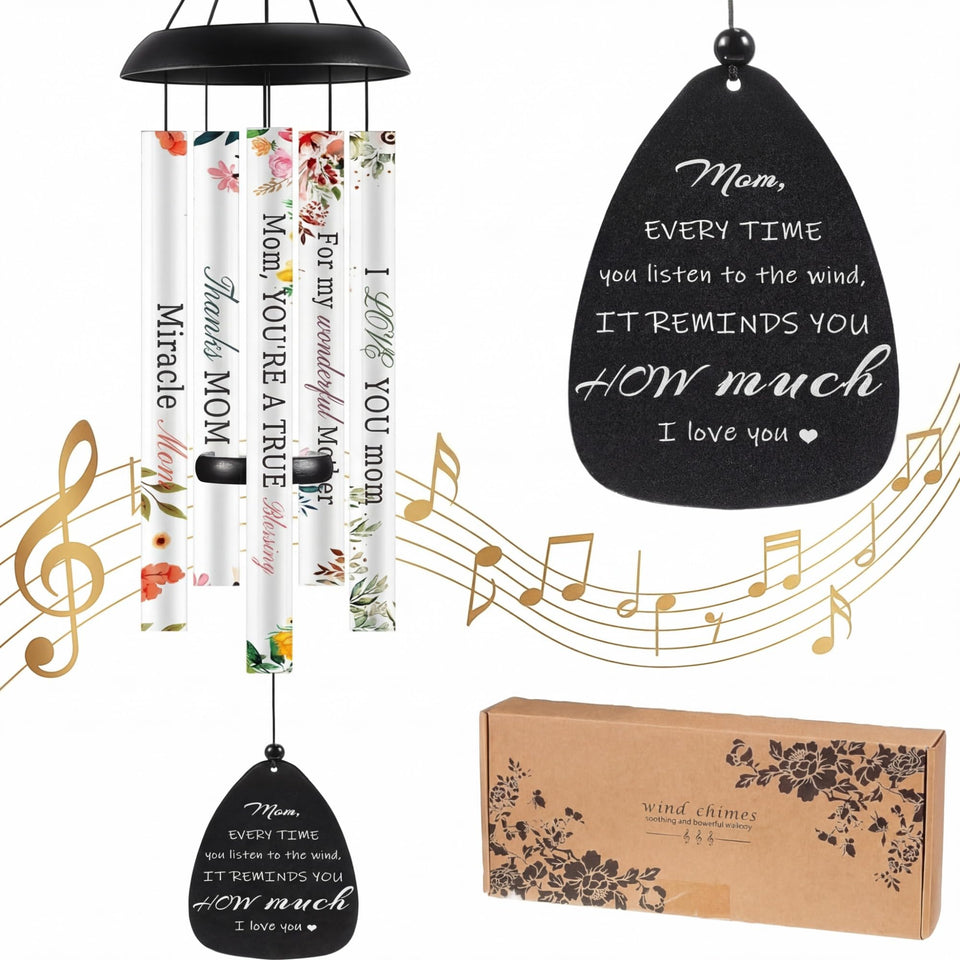 Anglechic wind chimes with floral design and multicolor tubes