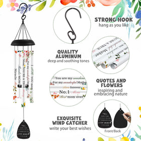 Anglechic wind chimes with inspirational quotes for mom
