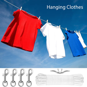 Anglekai contents kit with rope, screws and clips for easy replacement.