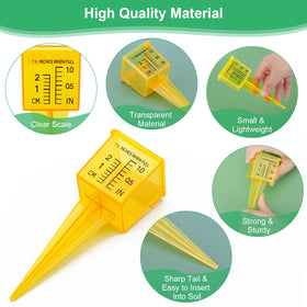 Anglekai rain gauge translucent body showing cm and in scales for precise readings.